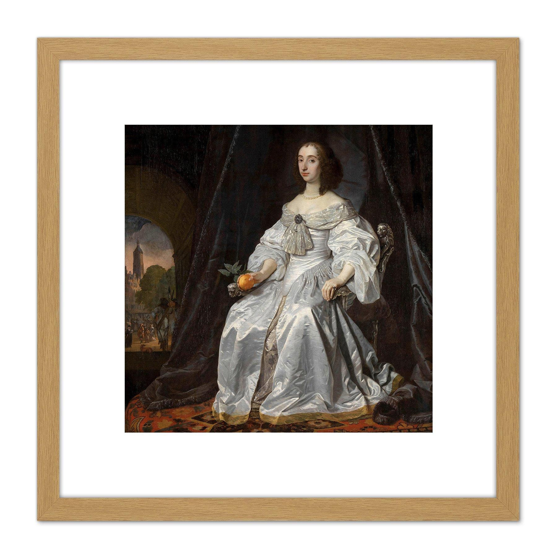 Helst Mary Stuart Princess Orange Widow William Ii 8X8 Inch Square Wooden Framed Wall Art Print Picture with Mount - image 1