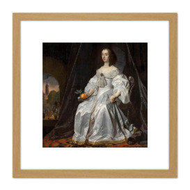 Helst Mary Stuart Princess Orange Widow William Ii 8X8 Inch Square Wooden Framed Wall Art Print Picture with Mount - thumbnail 1