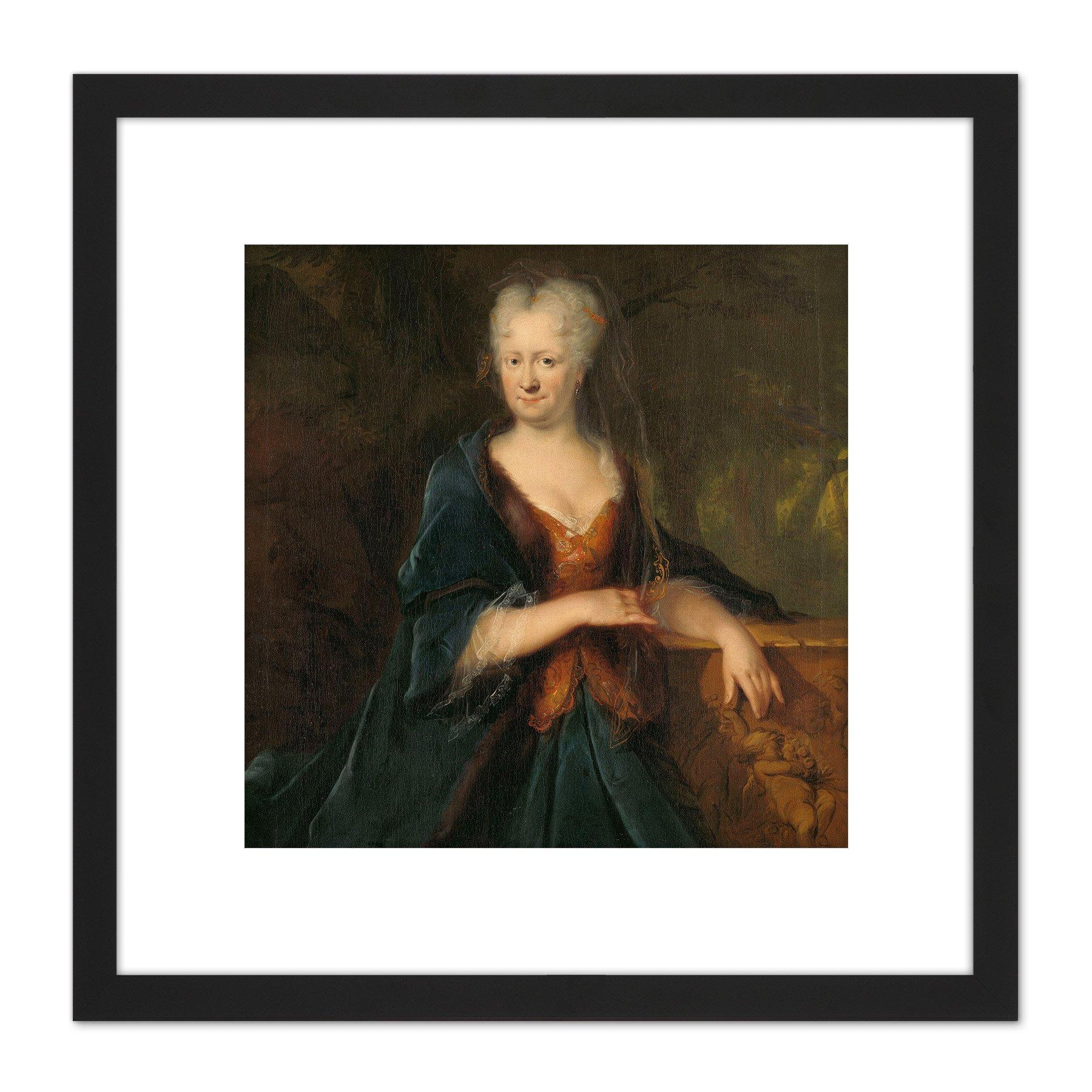 Troost Portrait Louise Christina Trip 8X8 Inch Square Wooden Framed Wall Art Print Picture with Mount - image 1