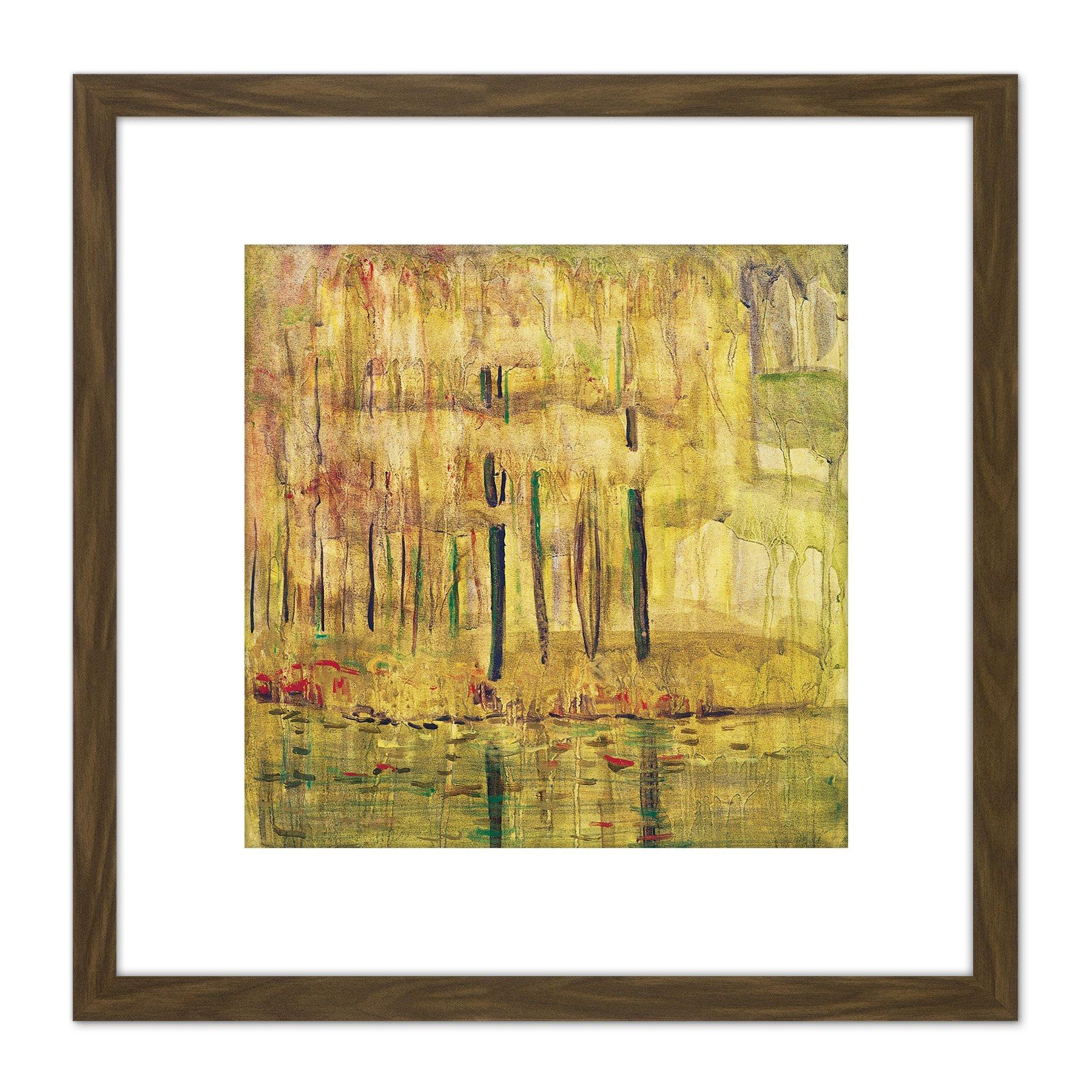 Ciurlionis Etude Study Symbolist Painting 8X8 Inch Square Wooden Framed Wall Art Print Picture with Mount - image 1