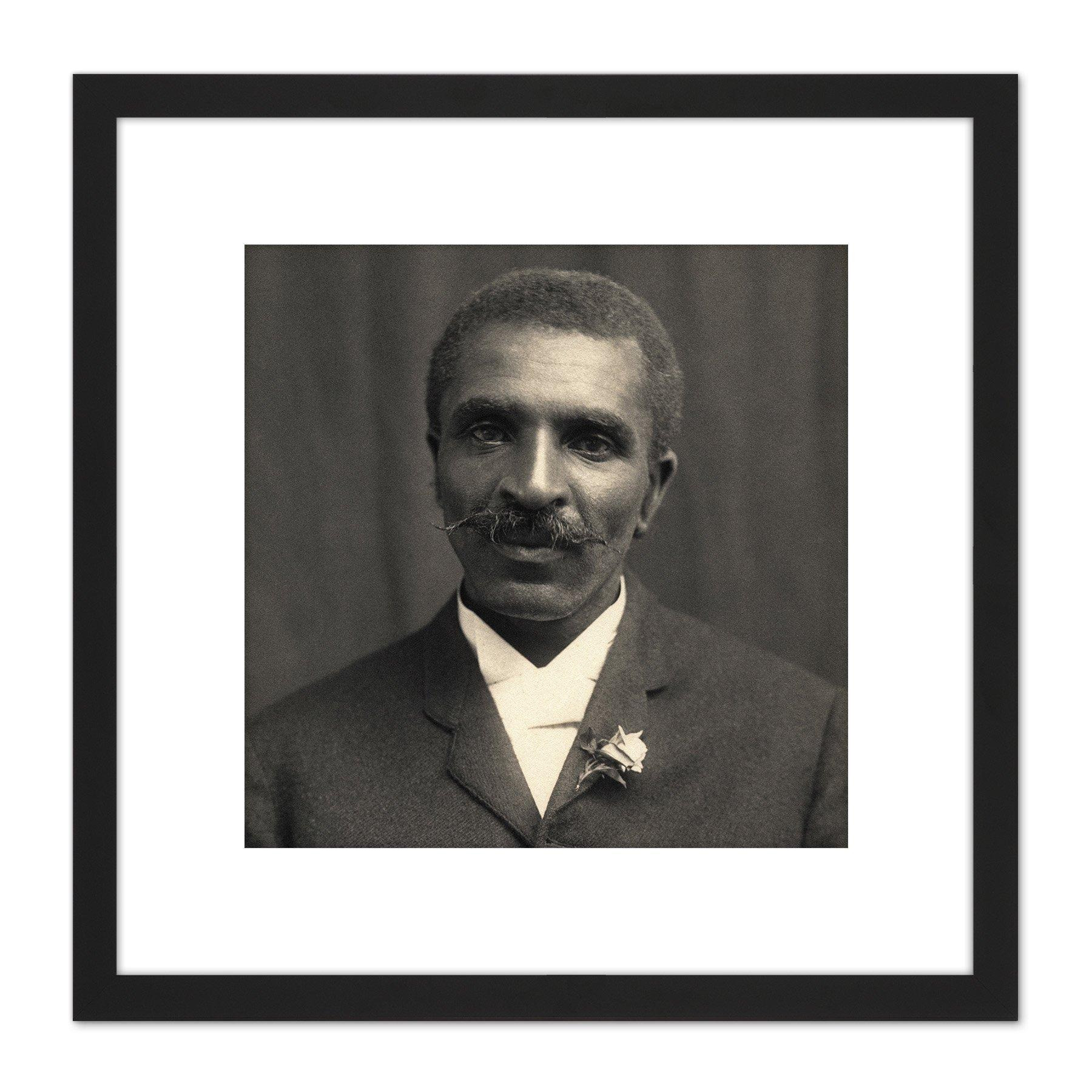 Portrait Botanist George Carver Photo 8X8 Inch Square Wooden Framed Wall Art Print Picture with Mount - image 1