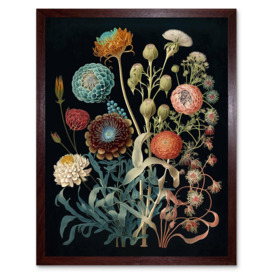 Vintage Botanical Ernst Haeckel Style Plant Study Modern Watercolour Painting Illustration Art Print Framed Poster Wall Decor 12x16 inch - thumbnail 1