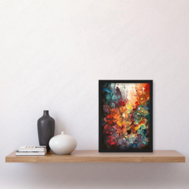 Abstract Coral Reef Organic Shapes Modern Rainbow Acrylic Colour Painting Artwork Framed Wall Art Print A4 - thumbnail 3