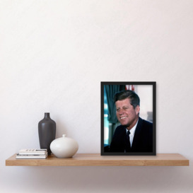 US President John F Kennedy Portrait Photo Artwork Framed Wall Art Print A4 - thumbnail 2