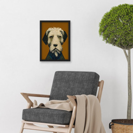 William Morris Style Terrier Dog Illustration Vintage Artwork Framed Wall Art Print A4 - thumbnail 2