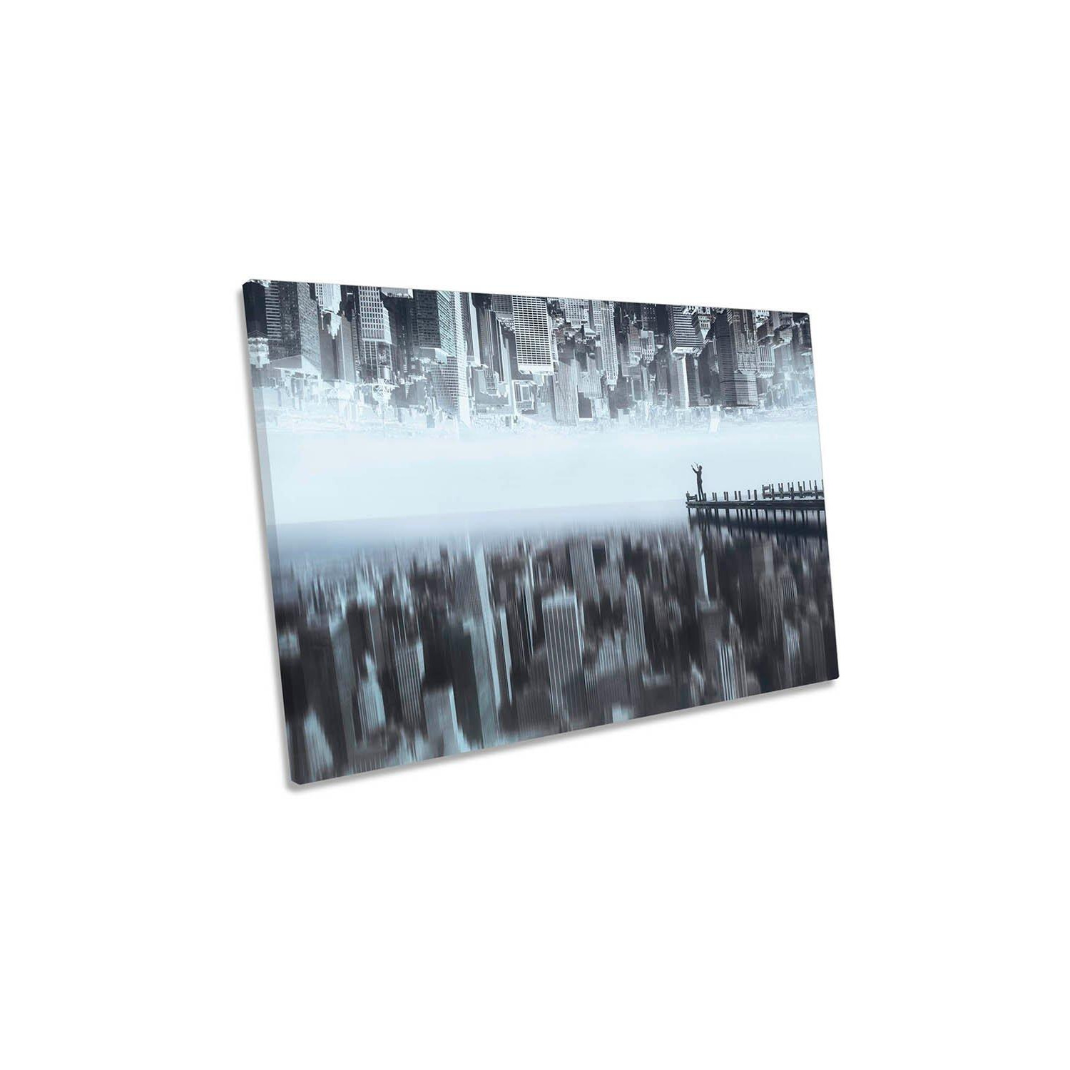City of Mirror New York Modern Canvas Wall Art Picture Print - image 1