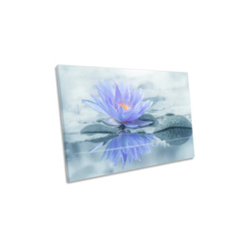 Peace Zen Water Lilly Tranquil Floral Canvas Wall Art Picture Print - thumbnail 1