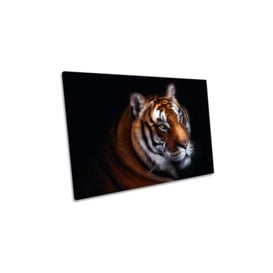 Tiger Face Animal Canvas Wall Art Picture Print
