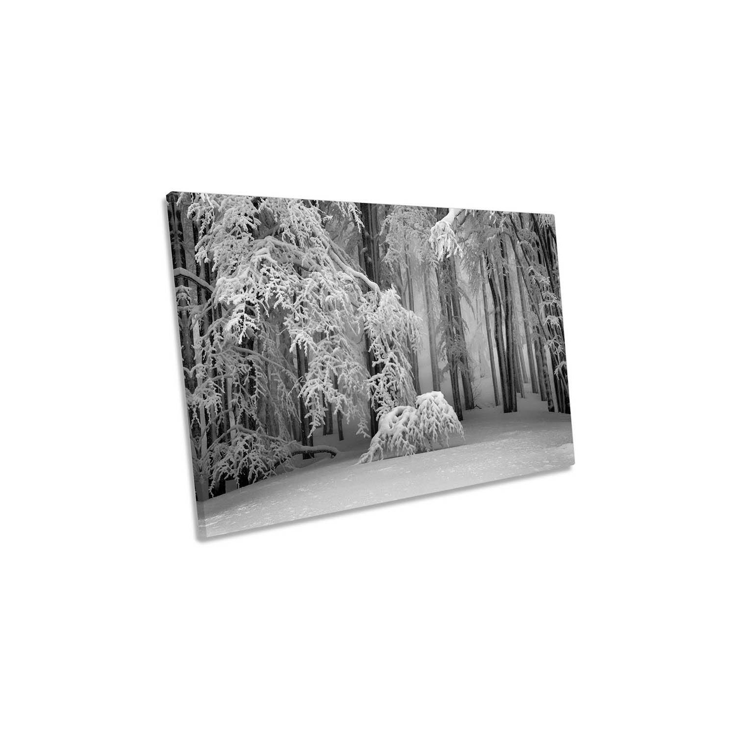 Perfect Winter Snow Landscape Forest Canvas Wall Art Picture Print - image 1
