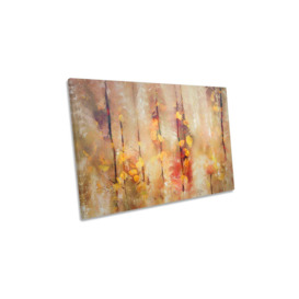 Dreamy Colours Floral Autumn Abstract Canvas Wall Art Picture Print - thumbnail 1