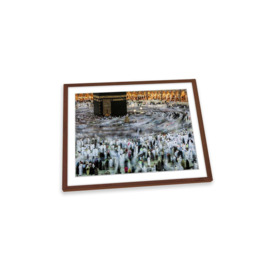 Souls Circling Pilgrimage Saudi Arabia Framed Art Print Picture Wall Artwork - (W)35cm x (H)26cm