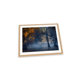 Mystical Exploration Adventure Lake Trees Framed Art Print Picture Wall Artwork - (W)89cm x (H)64cm - thumbnail 1