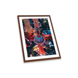 Pearl Tower Shanghai China City Framed Art Print Picture Wall Artwork - (W)47cm x (H)64cm