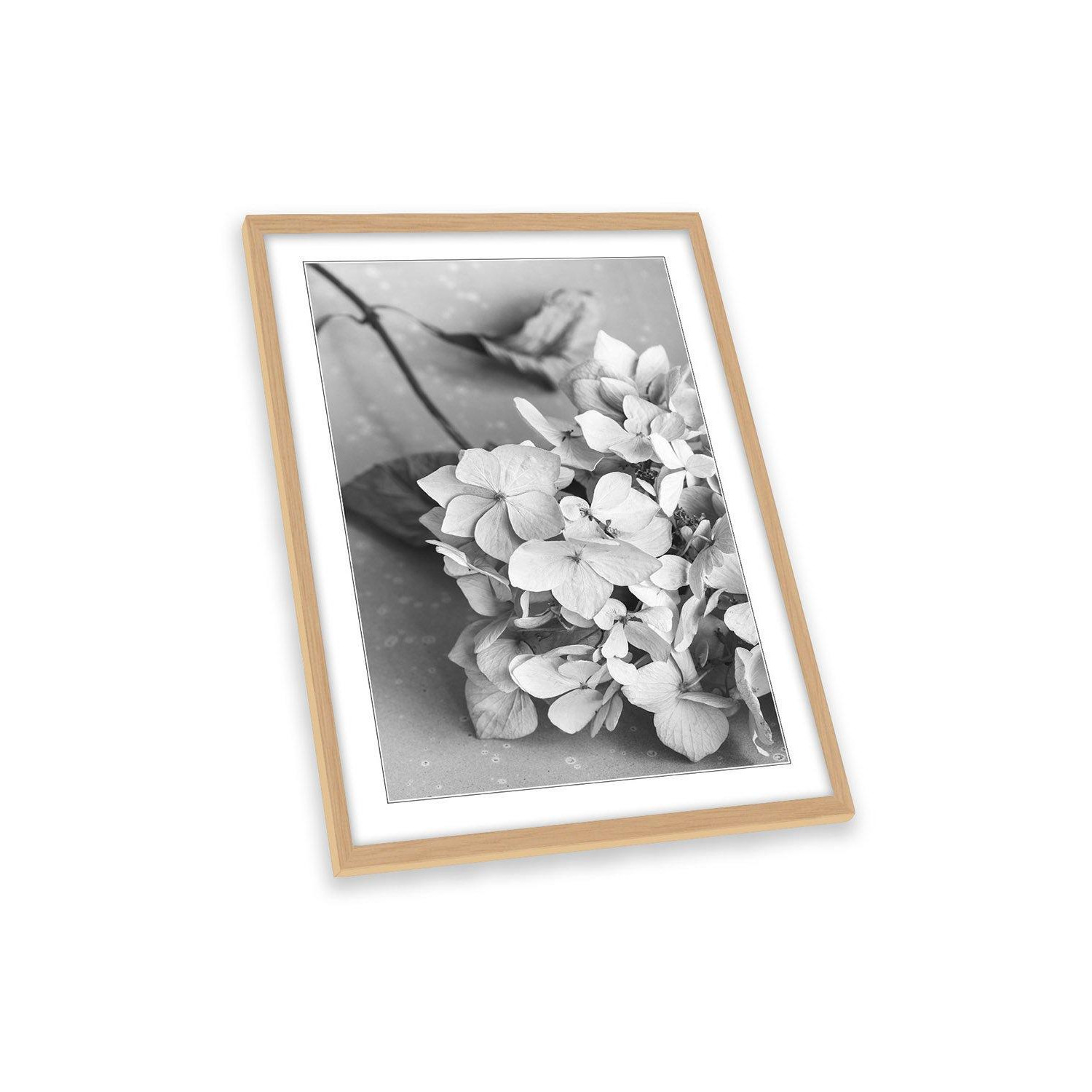 Grey Floral Flowers Still Life Framed Art Print Picture Wall Artwork - (W)26cm x (H)35cm - image 1