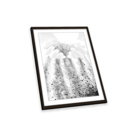 Hands of Sand Abstract Framed Art Print Picture Wall Artwork - (W)26cm x (H)35cm