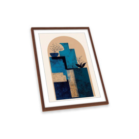 The Blue Vase Modern Abstract Framed Art Print Picture Wall Artwork - (W)47cm x (H)64cm