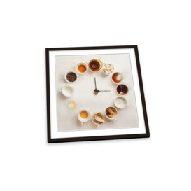 It's Always Coffee Time Kitchen Framed Art Print Picture Square Wall Artwork - (H)45cm x (W)45cm
