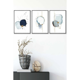 Abstract Blue Winter Moods Angel Framed Wall Art - Medium - thumbnail 1