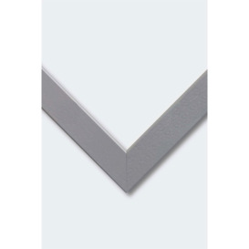 Set of 3 Light Grey Framed Mid Century Geometric Navy Blue Diamonds Wall Art - thumbnail 3
