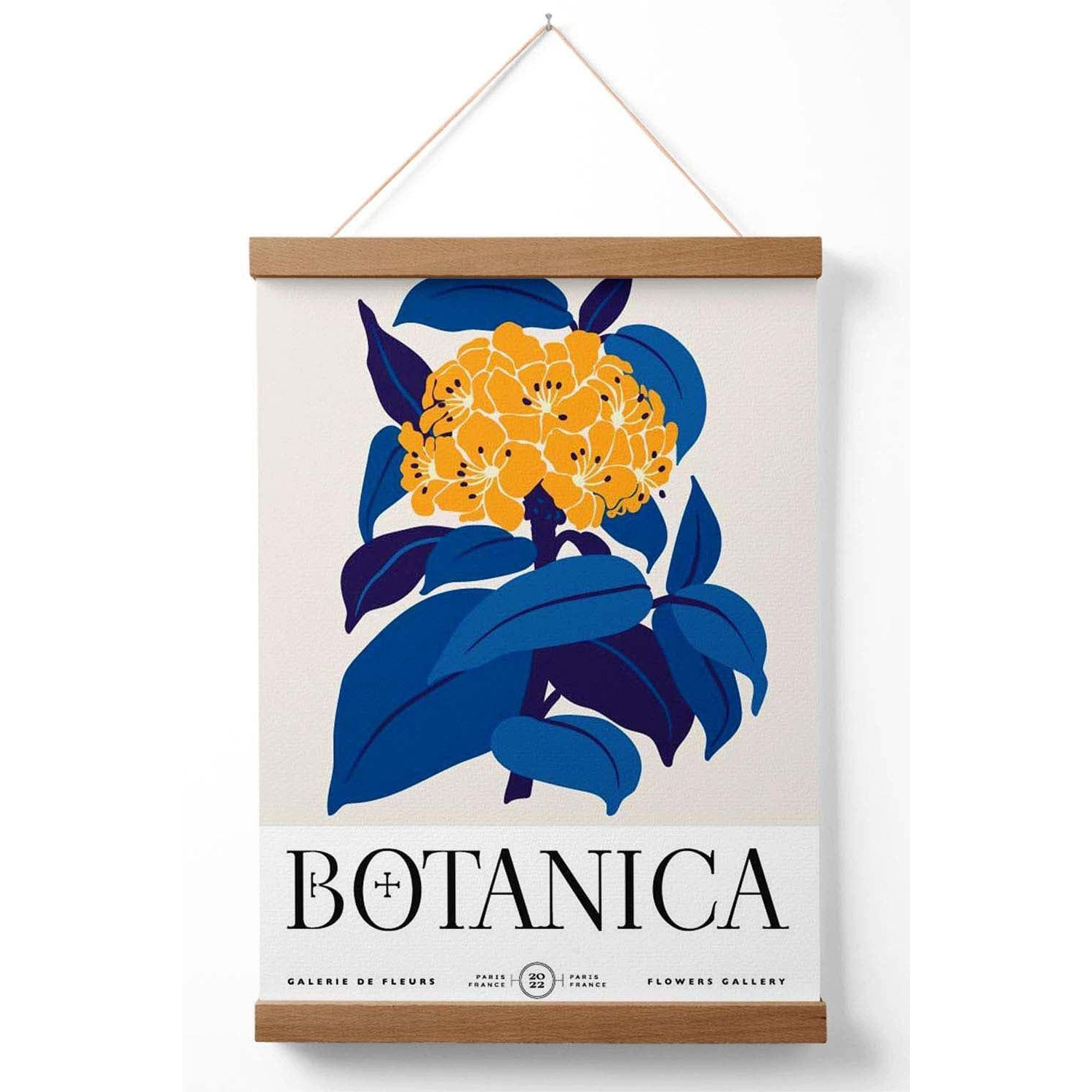 Yellow and Blue Hydrangea Flower Market Exhibition Poster with Oak Hanger - image 1