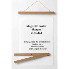 Yellow and Blue Hydrangea Flower Market Exhibition Poster with Oak Hanger - thumbnail 3