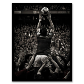 Wall Art Print Rugby Lineout Catch Action Photo Black White Sport Artwork Art Framed