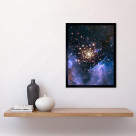 Hubble Space Telescope Image Starburst Cluster NGC 3603 Nebula Resembles Celestial Fireworks Surrounded By Clouds Of Interstellar Gas And Dust Art Print Framed Poster Wall Decor - thumbnail 2