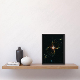 Hubble Space Telescope Image Southern Crab Nebula Hen 2-104 Red Yellow Blue Hourglass Celestial Object Red Giant Star White Dwarf Flat Disk Of Gas Art Print Framed Poster Wall Decor - thumbnail 3