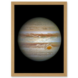 Hubble Space Telescope Image Jupiter WFC3/UVIS Largest Planet In Our Solar System Great Red Spot View Anticyclone And Colourful Atmosphere Bands Art Print Framed Poster Wall Decor