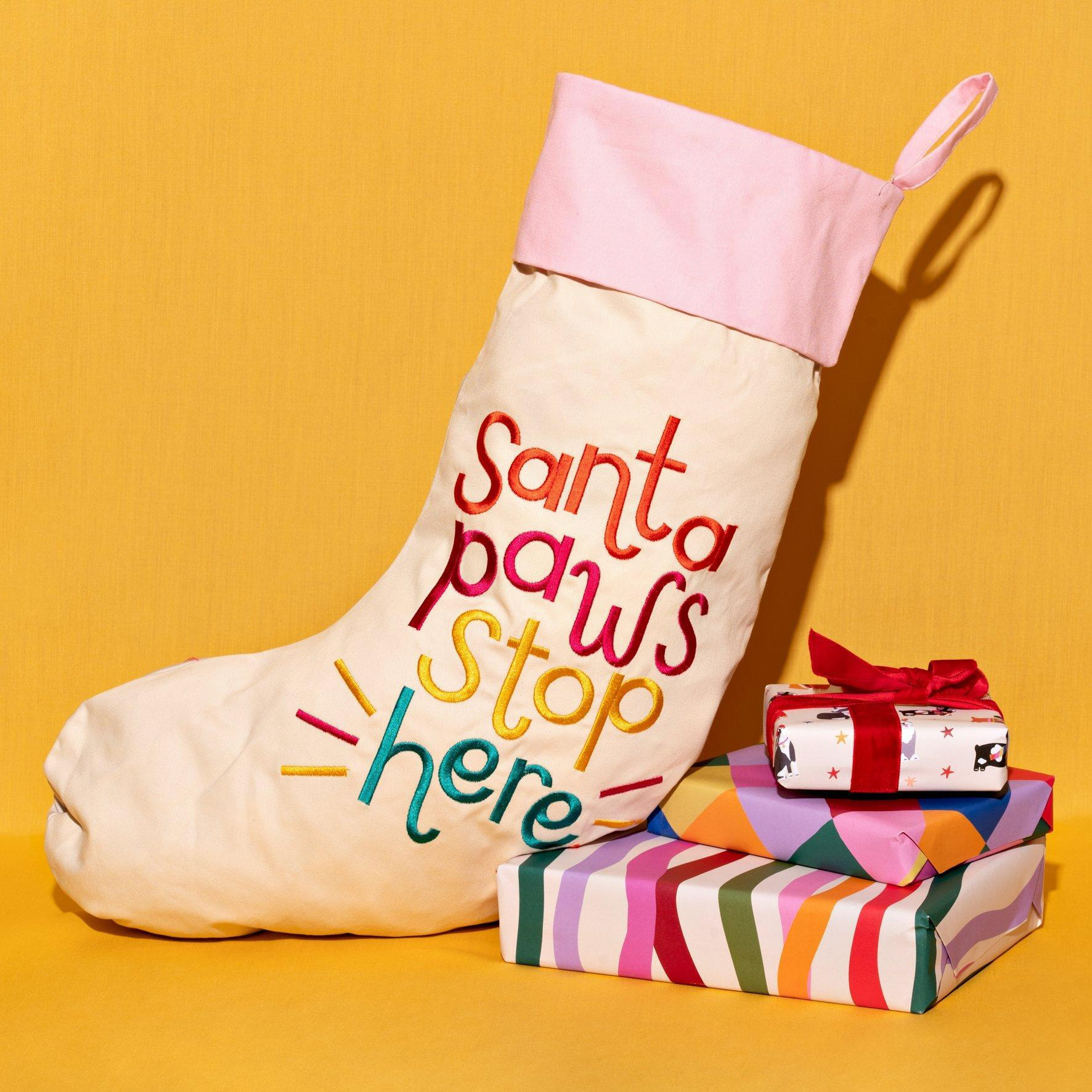 Cats Stocking 'Santa Paws Stop Here' - image 1