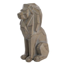 Geometric Sitting Lion Figurine