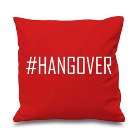 "Red Cushion Cover #Hangover 16"" x 16"" Mum Friend Gift Decorative Cushion Home Mothers Day"