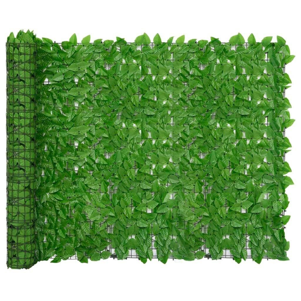 Balcony Screen with Green Leaves 600x150 cm - image 1