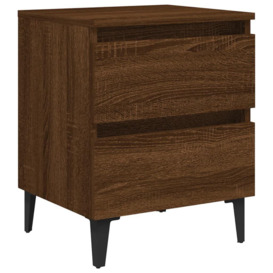 Bed Cabinet with Metal Legs Brown Oak 40x35x50 cm - thumbnail 2