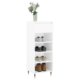 Shoe Cabinet High Gloss White 40x36x105 cm Engineered Wood - thumbnail 3