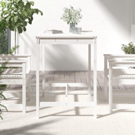 Garden Table White 121x82.5x110 cm Solid Wood Pine - thumbnail 3