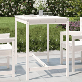 Garden Table White 121x82.5x110 cm Solid Wood Pine - thumbnail 1