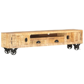 TV Cabinet 150x30x37 cm Solid Mango Wood - thumbnail 1