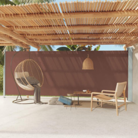 Patio Retractable Side Awning 200x600 cm Brown - thumbnail 1