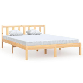Bed Frame Solid Wood Pine 135x190 cm Double - thumbnail 2