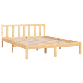Bed Frame Solid Wood Pine 135x190 cm Double - thumbnail 3