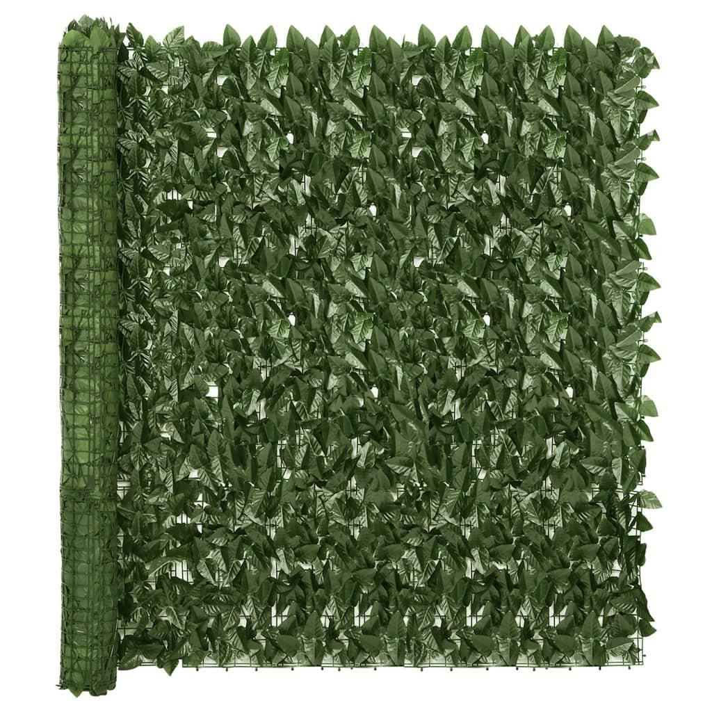 Balcony Screen with Dark Green Leaves 400x150 cm - image 1