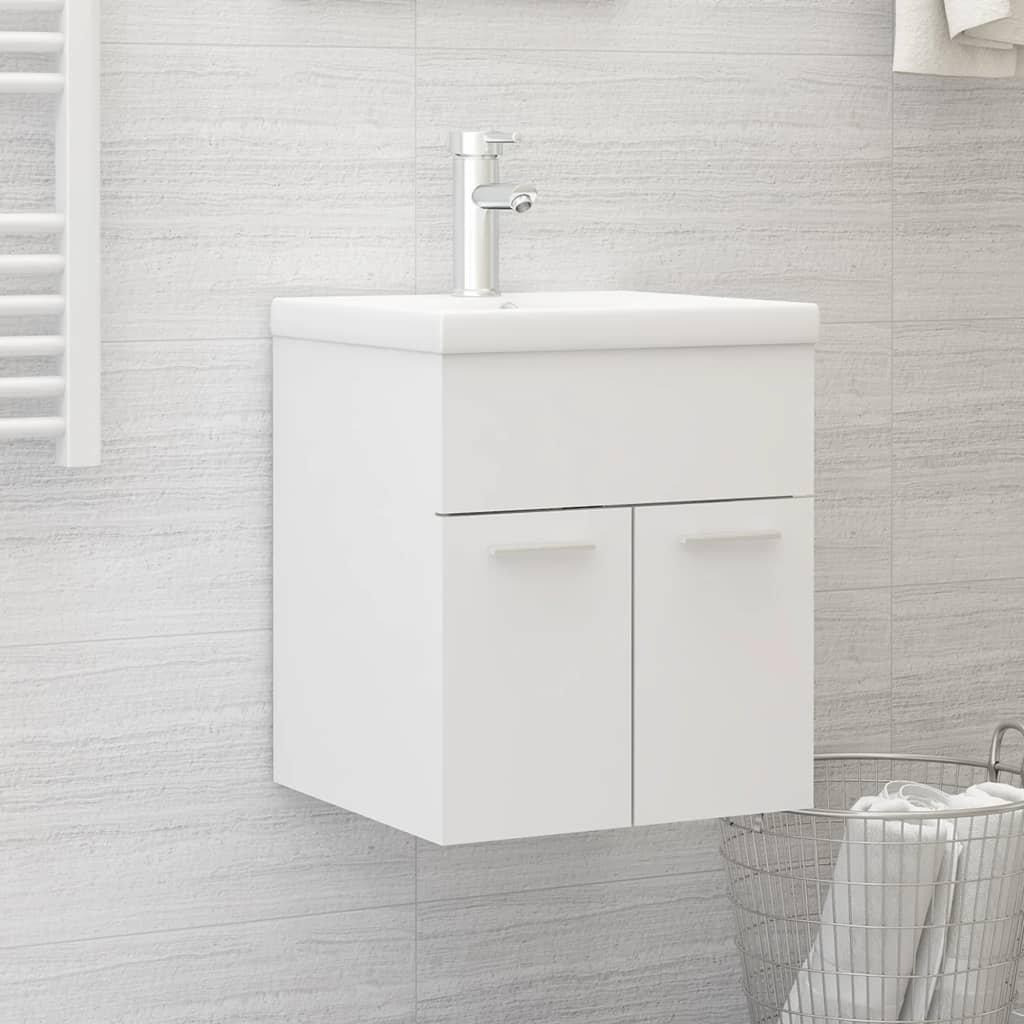 Sink Cabinet White 41x38.5x46 cm Engineered Wood - image 1
