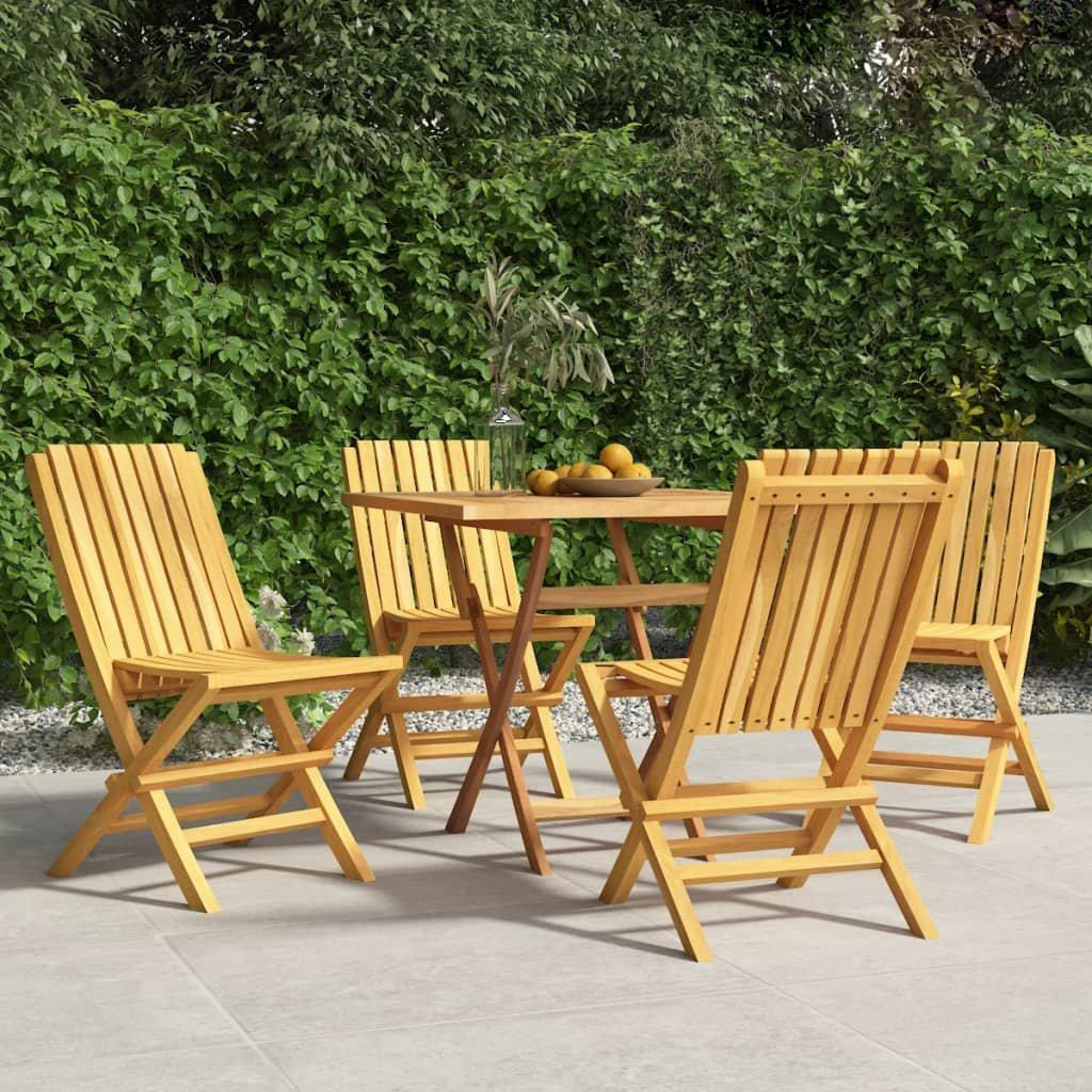 Folding Garden Chairs 4 pcs 47x47x89 cm Solid Wood Teak - image 1