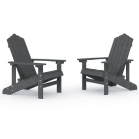 Garden Adirondack Chairs 2 pcs HDPE Anthracite - thumbnail 3