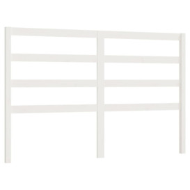 Bed Headboard White 146x4x100 cm Solid Wood Pine - thumbnail 2