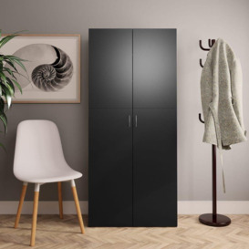 Shoe Cabinet Black 80x35.5x180 cm Engineered Wood