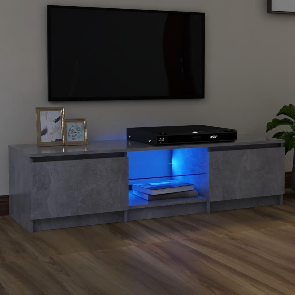TV Cabinet with LED Lights Concrete Grey 140x40x35.5 cm - image 1