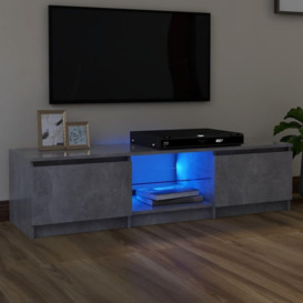 TV Cabinet with LED Lights Concrete Grey 140x40x35.5 cm - thumbnail 1
