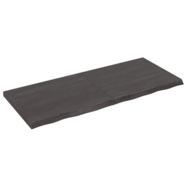 Table Top Dark Grey 120x50x(2-4) cm Treated Solid Wood Oak - thumbnail 2